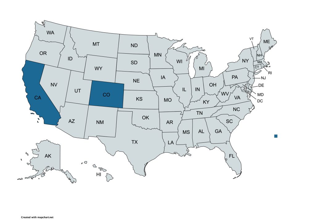 Colorado to California auto transport route map